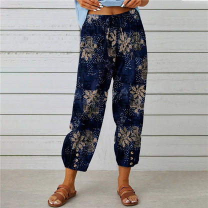 Women's Casual Lantern Tapered Harem Pants Loose Fit Style Flax Ankle Trousers Summer Baggy Slacks with Pocket - Seldom Seen Styles