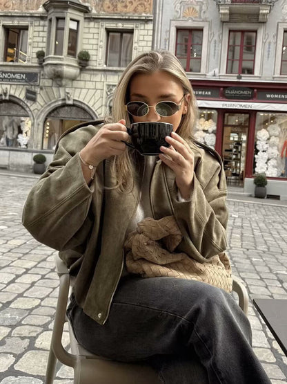 Cozy Touch Oversized Bomber Jacket