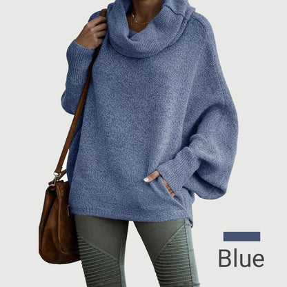 🎉50% OFF🥳Women's Batwing Cowl Neck Sweater with Pockets
