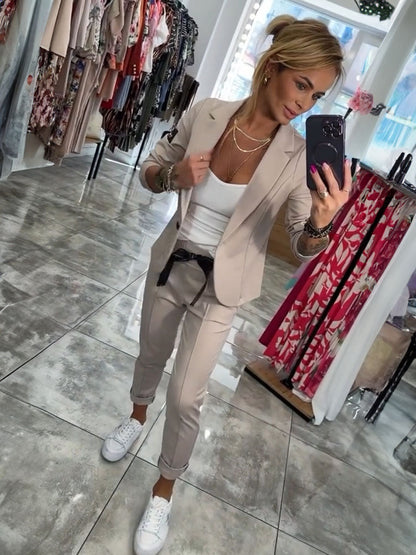 Casual Blazer Jogger Two Piece Set