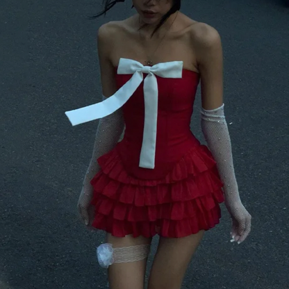 LOLI RUFFLE BOW DRESS - Seldom Seen Styles