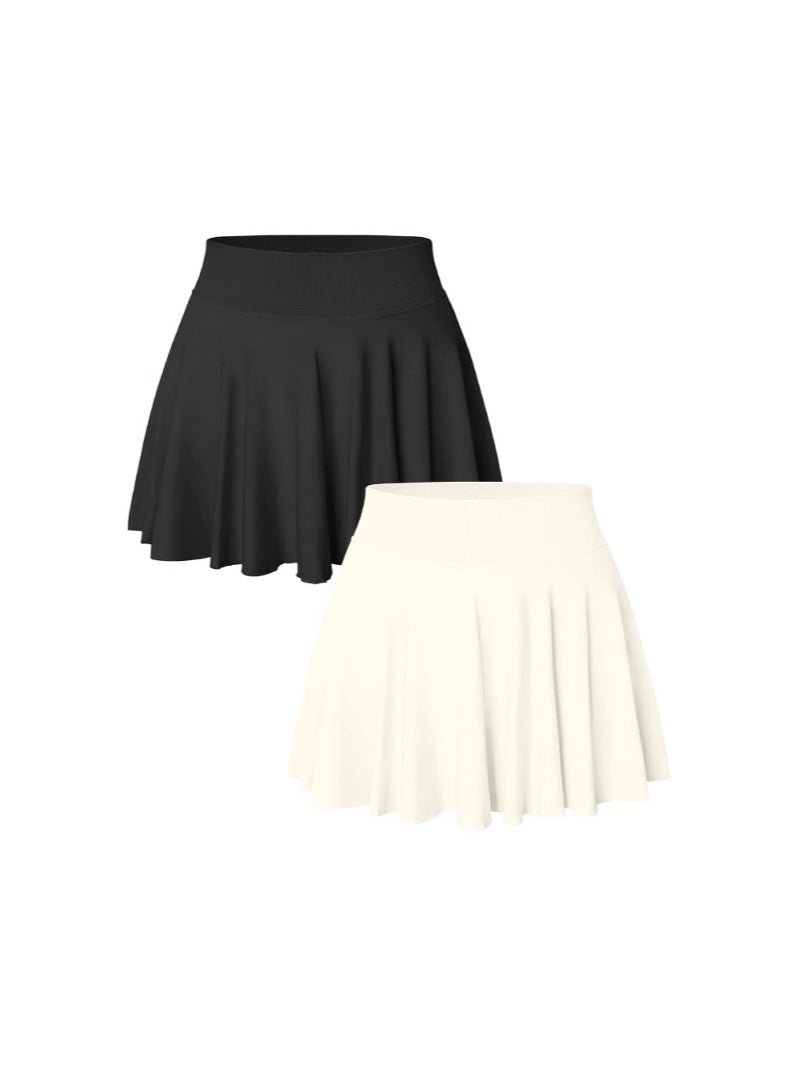 Women 1 Piece Skirt 1 In 1 Flowy Basic Versatile Stretchy Flared Casual Mini Skirt - Seldom Seen Styles