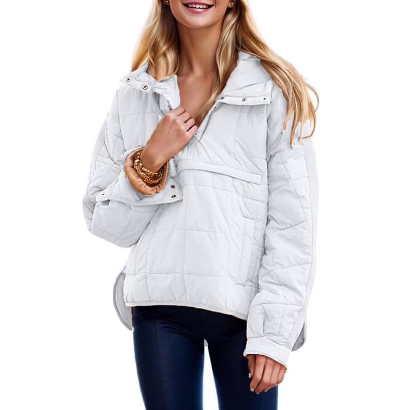 Womens Oversized Hooded Puffer Jacket Lightweight Pullover Hoodies Quilted Dolman Long Sleeve Warm Winter Coat - Seldom Seen Styles