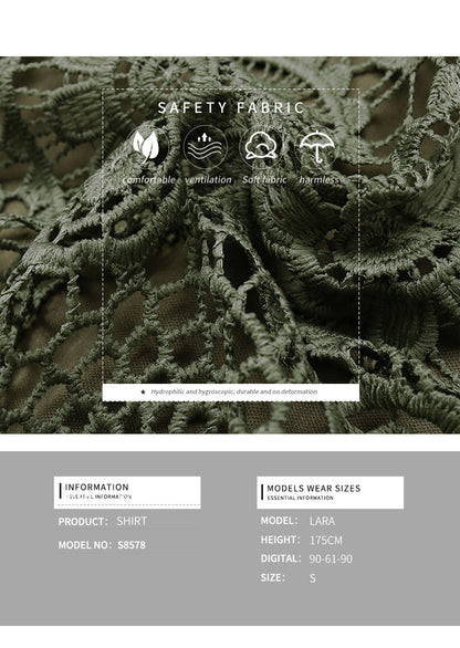 Women's Tank Tops Hollow Out Lace Boho Blouse Eyelet Embroidery Sleeveless Tops Shirts