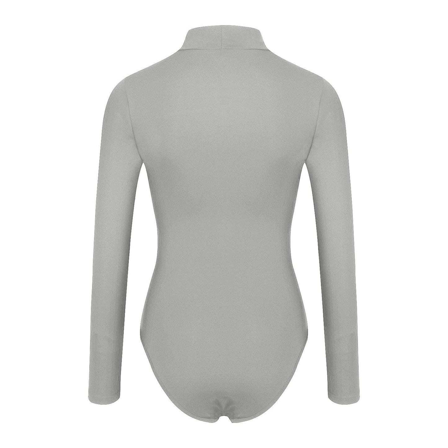 Women's Sexy Square Neck Bodysuit Long Sleeve Double Lined Shirt Tops
