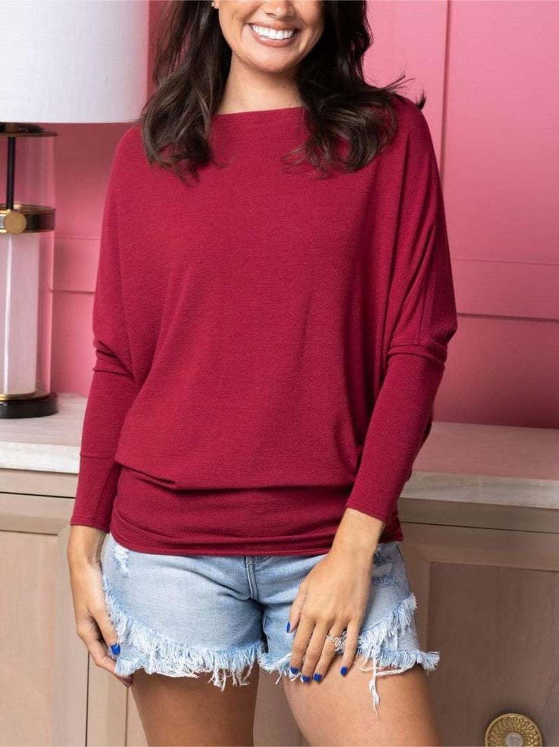 Women's Fall Sweaters 2025 Casual Long Batwing Sleeve Loose  Knit Pullovers Jumper Tops - Seldom Seen Styles