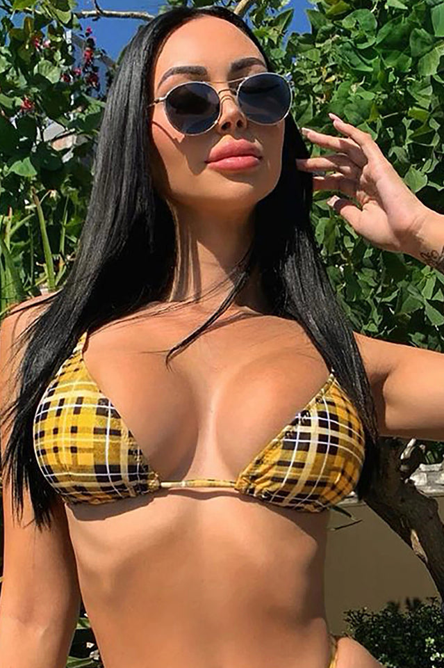 Stripe Print Push Up Brazilian Swimsuit - Seldom Seen Styles