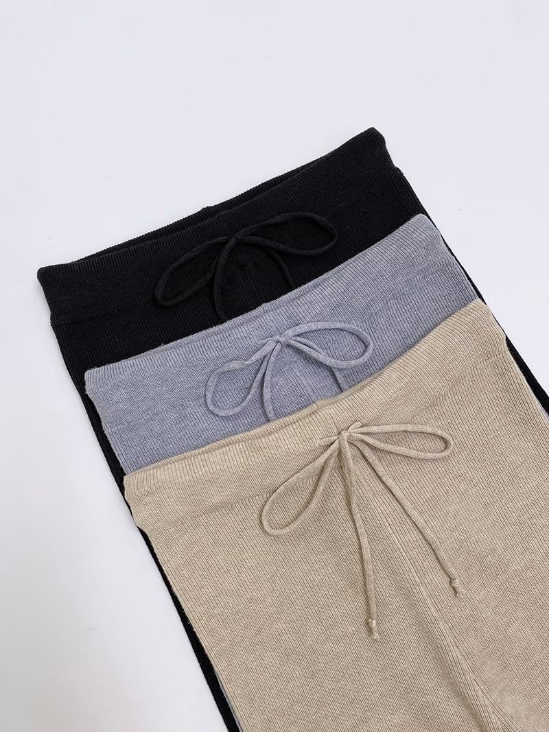 2 Piece Lounge Outfit 2025 Long Sleeve Knit Pullover Tops Drawstring Pants Set Tracksuit Sweatsuit - Seldom Seen Styles