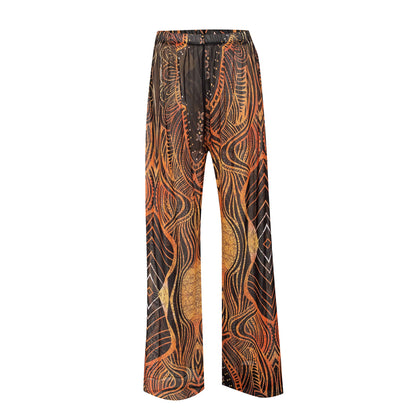 Womens Elastic High Waisted Palazzo Pants Casual Wide Leg Long Lounge Pant Trousers with Pocket - Seldom Seen Styles