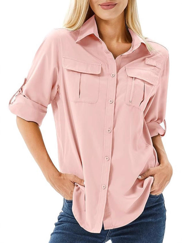 Women's UPF 50 Long Sleeve Sun Protection Shirts Safari Fishing Hiking - Seldom Seen Styles