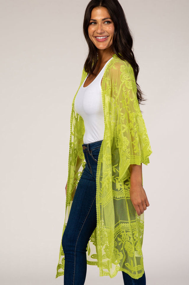 Hollow Out Lace Kimono Cover Up | Dress In Beauty