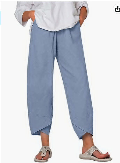 Women's Capri Pants Casual Summer Cotton Cropped Lounge Pants Trousers - Seldom Seen Styles
