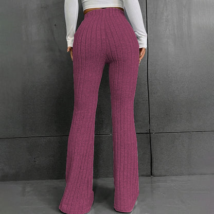Women Flare Leggings Yoga Pants High-Waisted Casual Lounge Pants Ribbed Comfy Leggings