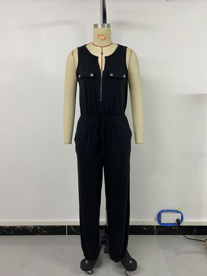 Summer Rompers for Women 2024 Sleeveless Pokect Tummy Control Dressy Rompers for Women 2024