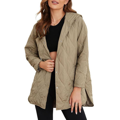 Puffer Jacket for Women,Lightweight Long Sleeve Button Hoodies Outerwear,Oversized Basic Casual Comfort Coats Tops,2025 Womenswear Fall Winter Outfits - Seldom Seen Styles