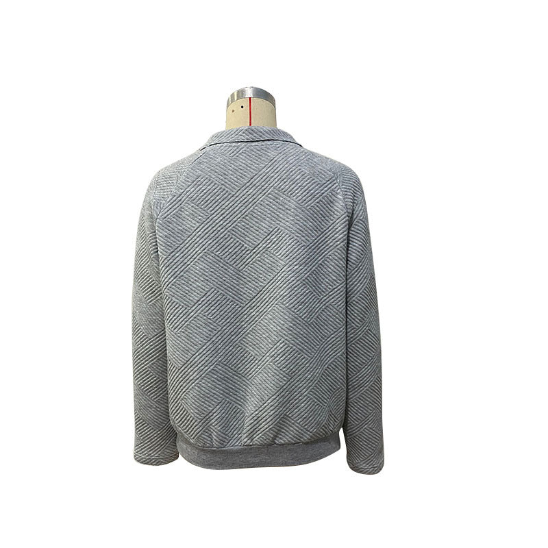 Independent Station Wholesale Hot Selling Multi-color Casual Simple Versatile Long Sleeve Textured Solid Color Cross-border Sweatshirt