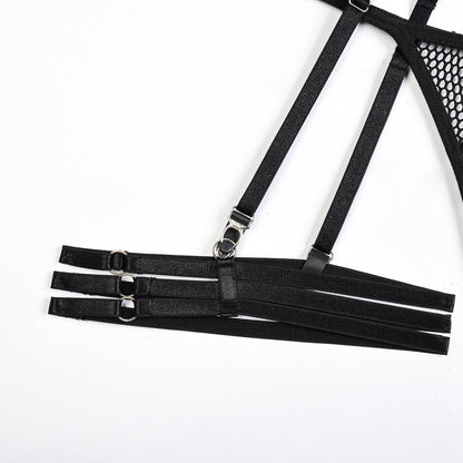 Women Sexy Lingerie Strap Lace Teddy Babydoll Sheer Bralette and Panty Set - Seldom Seen Styles