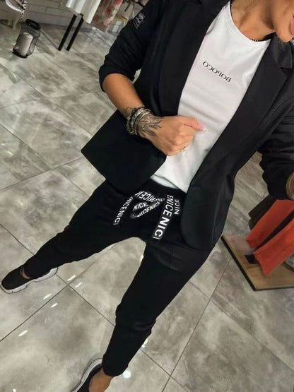 Casual Blazer Jogger Two Piece Set