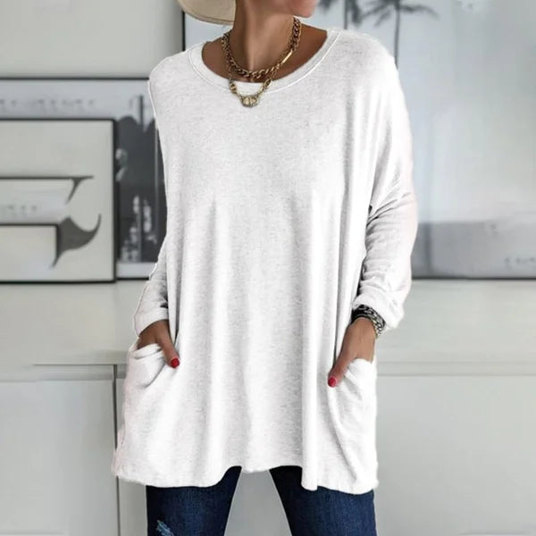 👚50% discount ✨New long-sleeved cotton T-shirt with a casual pocket - Seldom Seen Styles