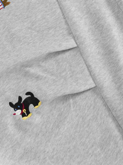 Embroidery Puppy Baggy Barrel Sweatpants