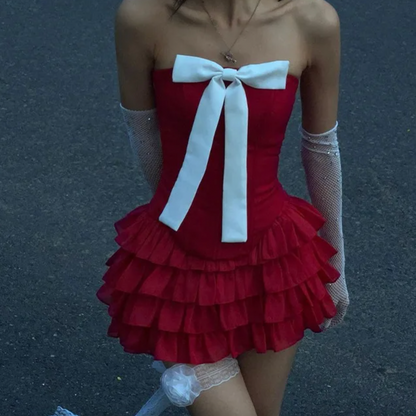 LOLI RUFFLE BOW DRESS - Seldom Seen Styles