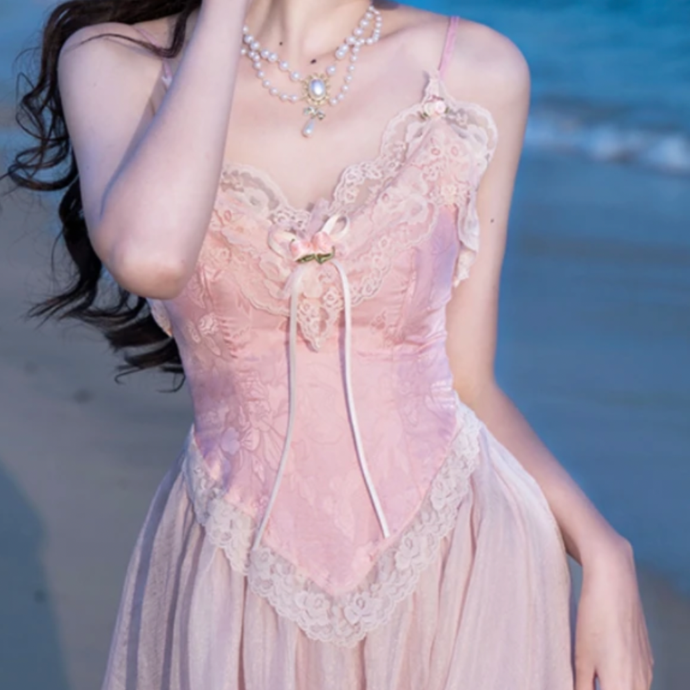 PENELOPE COQUETTE PINK LACE MIDI DRESS - Seldom Seen Styles