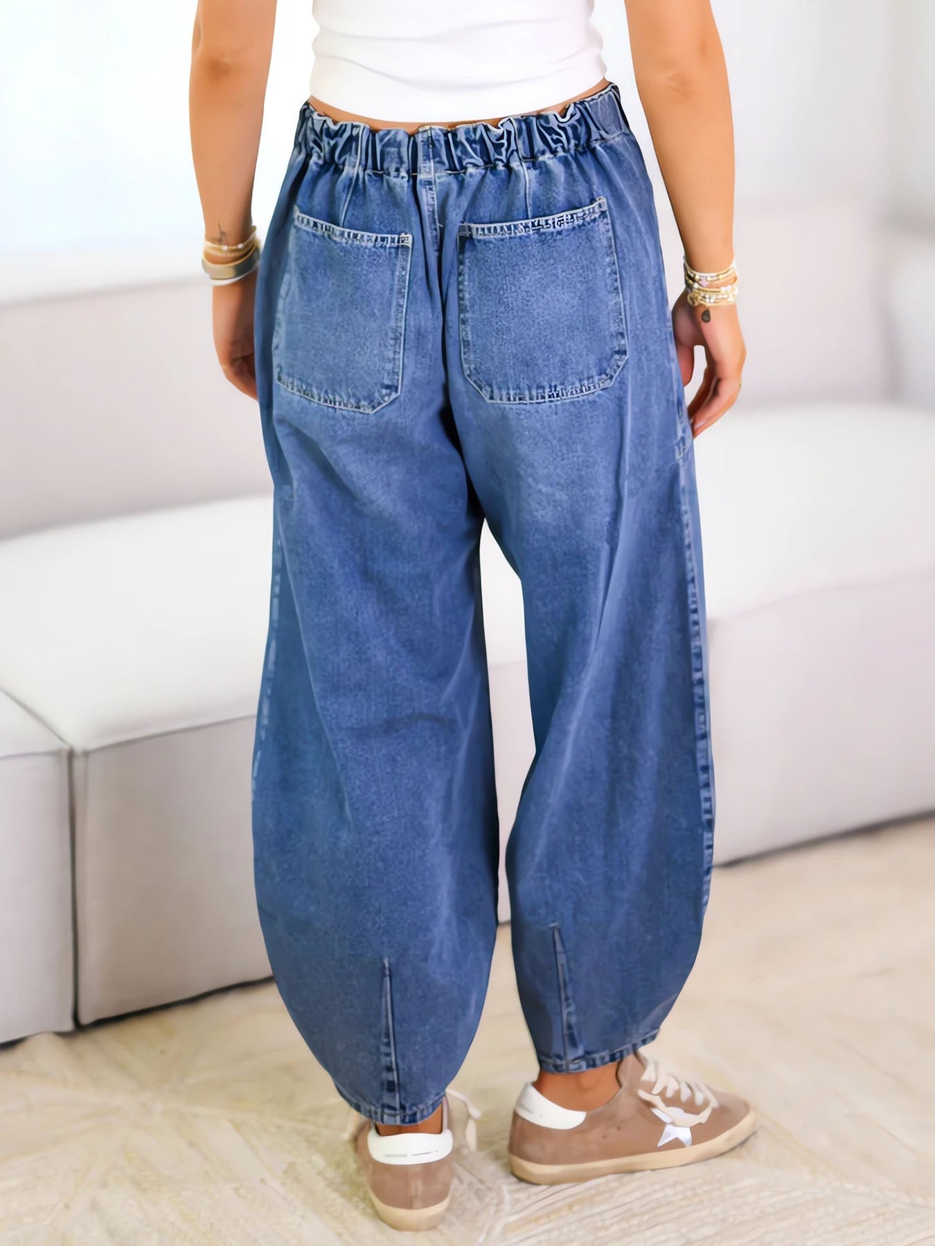 Self-tie Casual Loose Jeans
