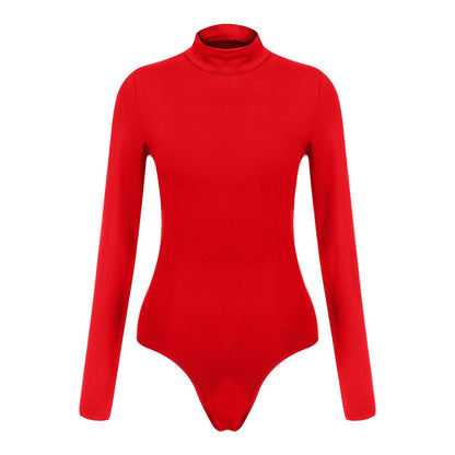 Women's Sexy Square Neck Bodysuit Long Sleeve Double Lined Shirt Tops