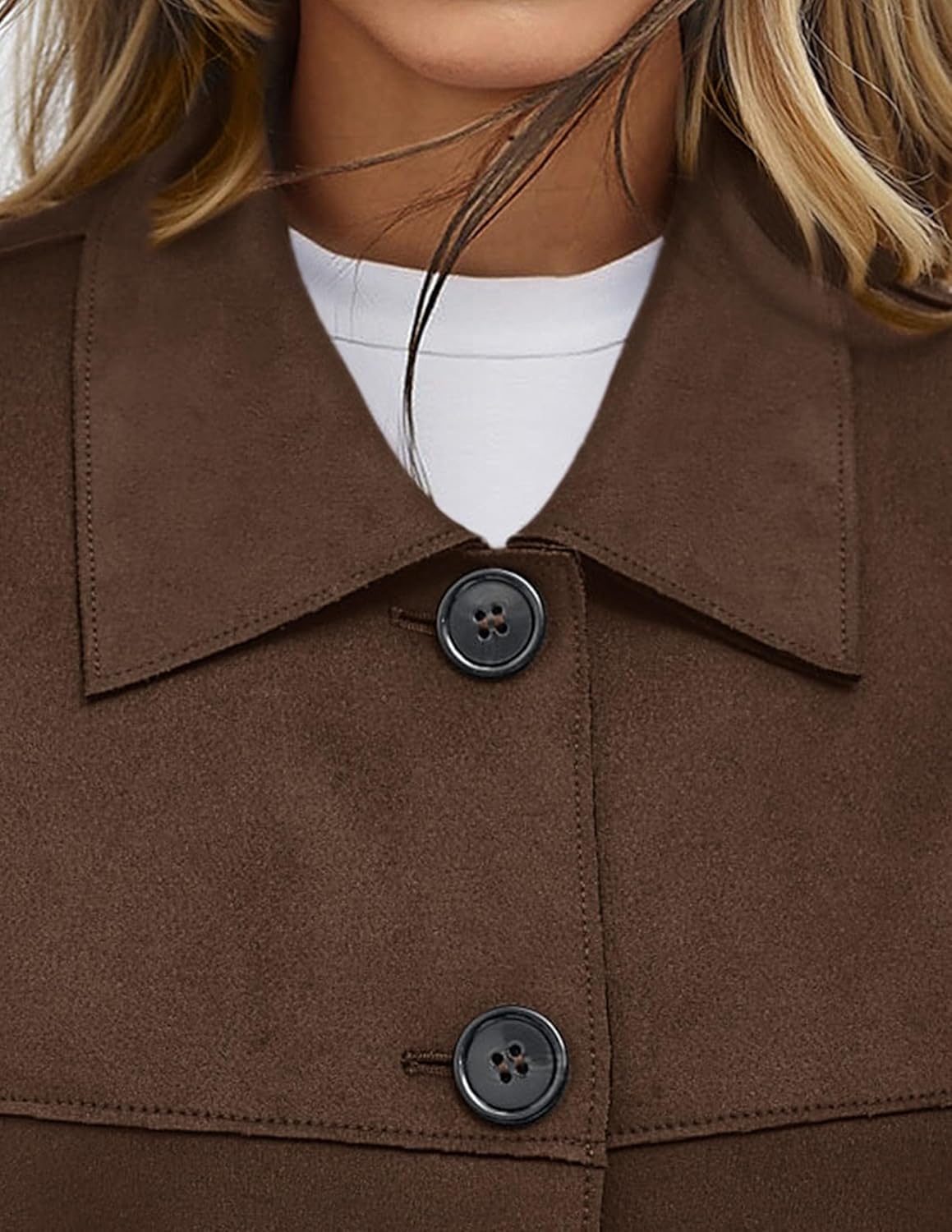 Women's Faux Suede Cropped Jacket Casual Lightweight Fall Fashion 2025 Winter Coats Outerwear Trendy Clothes - Seldom Seen Styles