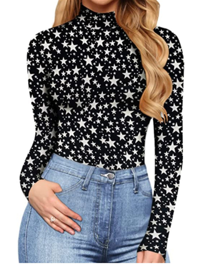 Women's Sexy Square Neck Bodysuit Long Sleeve Double Lined Shirt Tops