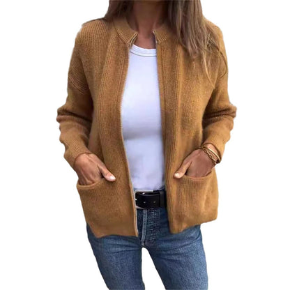 Womens Zip Up Cardigan Sweaters Crew Neck Trendy Jackets Long Sleeve Outfits Fall Fashion 2025 Winter Clothing - Seldom Seen Styles