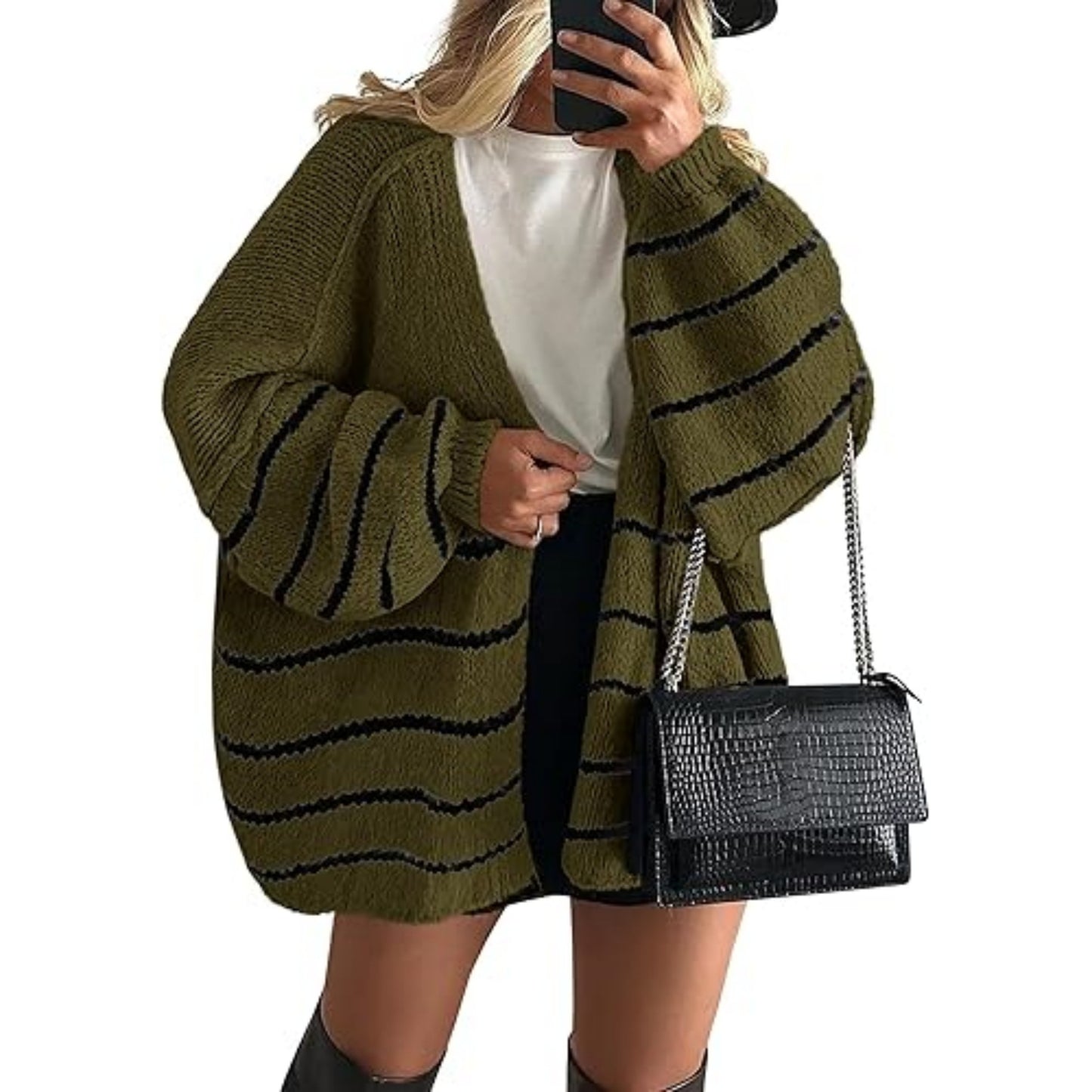 Women's Oversized Cardigan Sweater Fall Long Lantern Sleeve Knit Open Front Lightweight Sweater Knitwear Tops - Seldom Seen Styles