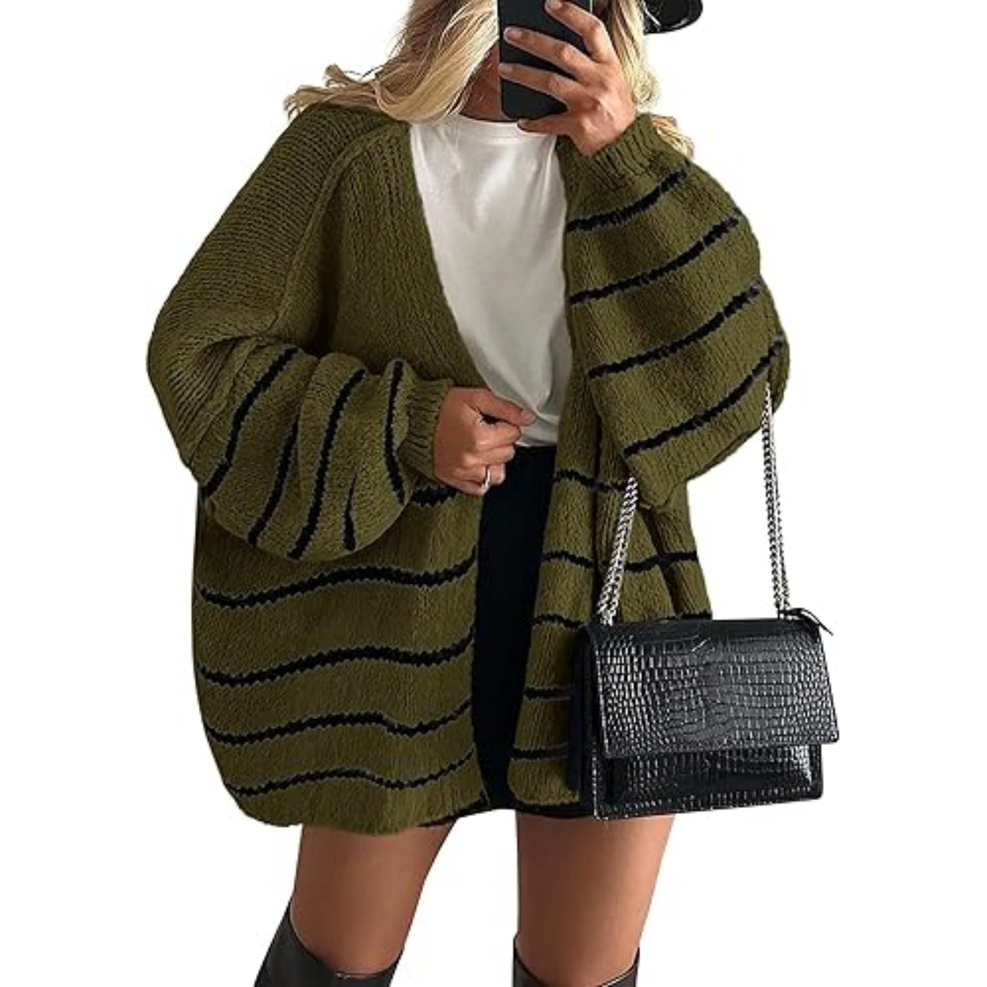 Women's Oversized Cardigan Sweater Fall Long Lantern Sleeve Knit Open Front Lightweight Sweater Knitwear Tops - Seldom Seen Styles