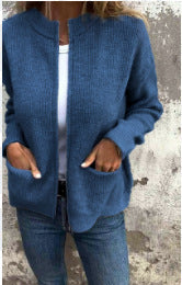 Womens Zip Up Cardigan Sweaters Crew Neck Trendy Jackets Long Sleeve Outfits Fall Fashion 2025 Winter Clothing - Seldom Seen Styles