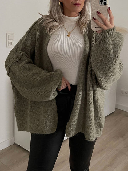 Womens Oversized Cardigan Sweaters 2025 Fall Long Lantern Sleeve Knit Open Front Lightweight Sweater Knitwear Womenswear - Seldom Seen Styles