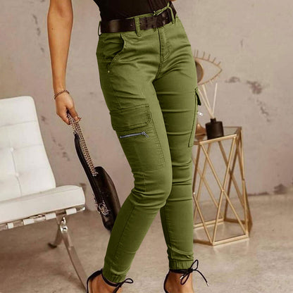 Women's Stretchy Tactical Cargo Pants High Waisted Casual Joggers Plus Size Skinny Trousers Cargo Pants with 6 Pockets - Seldom Seen Styles
