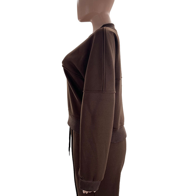 Sporty Two-piece Set Women's Plain Mock Neck Zip Up Jacket & Pocket Drawstring Waist Sweatpants Sports Sweat Suit, Sports Cozy Breathable Outfits Tracksuits for Daily Outdoor Wear, Tracksuit Set, Ladies Sportswear for All Seasons