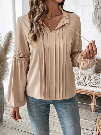 Womens Tops Dressy Casual Long Sleeve Shirts V Neck Chiffon Blouses Fall Outfits for Women 2025 - Seldom Seen Styles