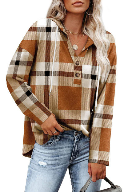 Womens Tops V Neck Button Sweatshirt for Women Pullover Long Sleeve Shirts Fall Outfits 2025 Loose Fit - Seldom Seen Styles