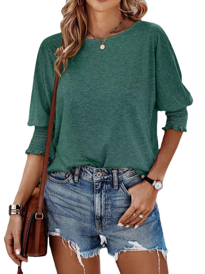 Women's 2025 Fashion Tops 3/4 Sleeve T-Shirts Cute Crewneck Basic Business Tees Blouses Casual Summer Wear Super Soft Breathable Fabric - Seldom Seen Styles
