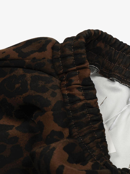 Leopard Print Adjustable Hem Barrel Pants