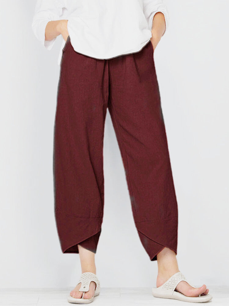 Women's Capri Pants Casual Summer Cotton Cropped Lounge Pants Trousers - Seldom Seen Styles