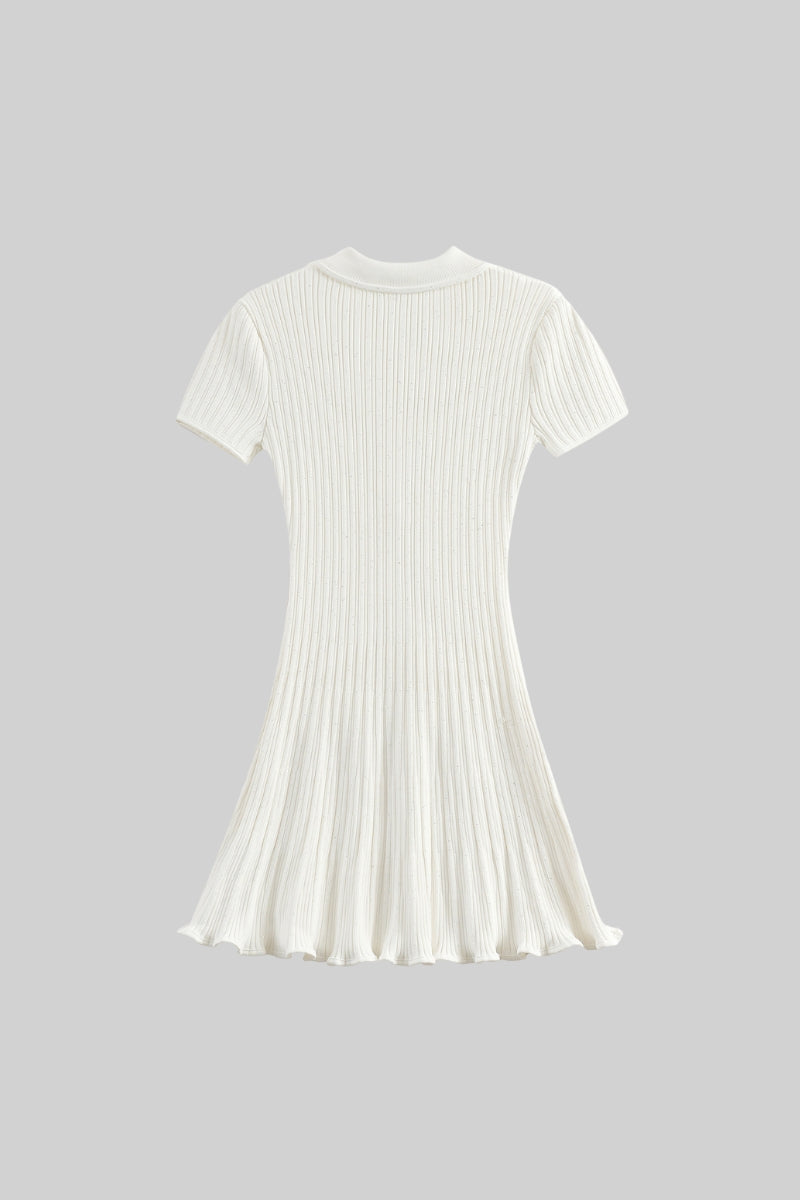 Short Sleeve Hourglass Diamond Dress - White - Seldom Seen Styles