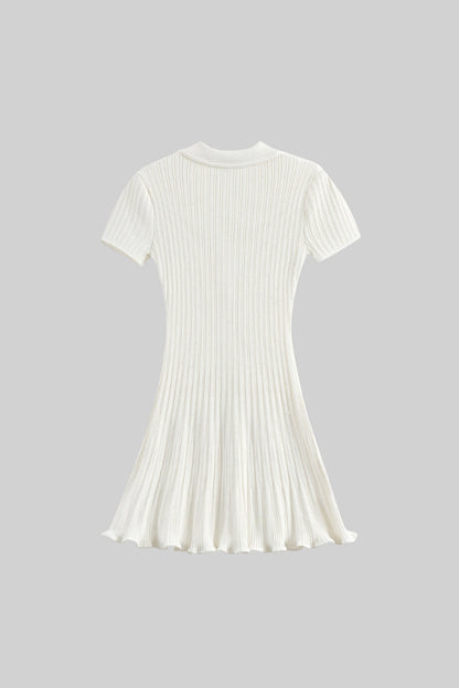 Short Sleeve Hourglass Diamond Dress - White - Seldom Seen Styles