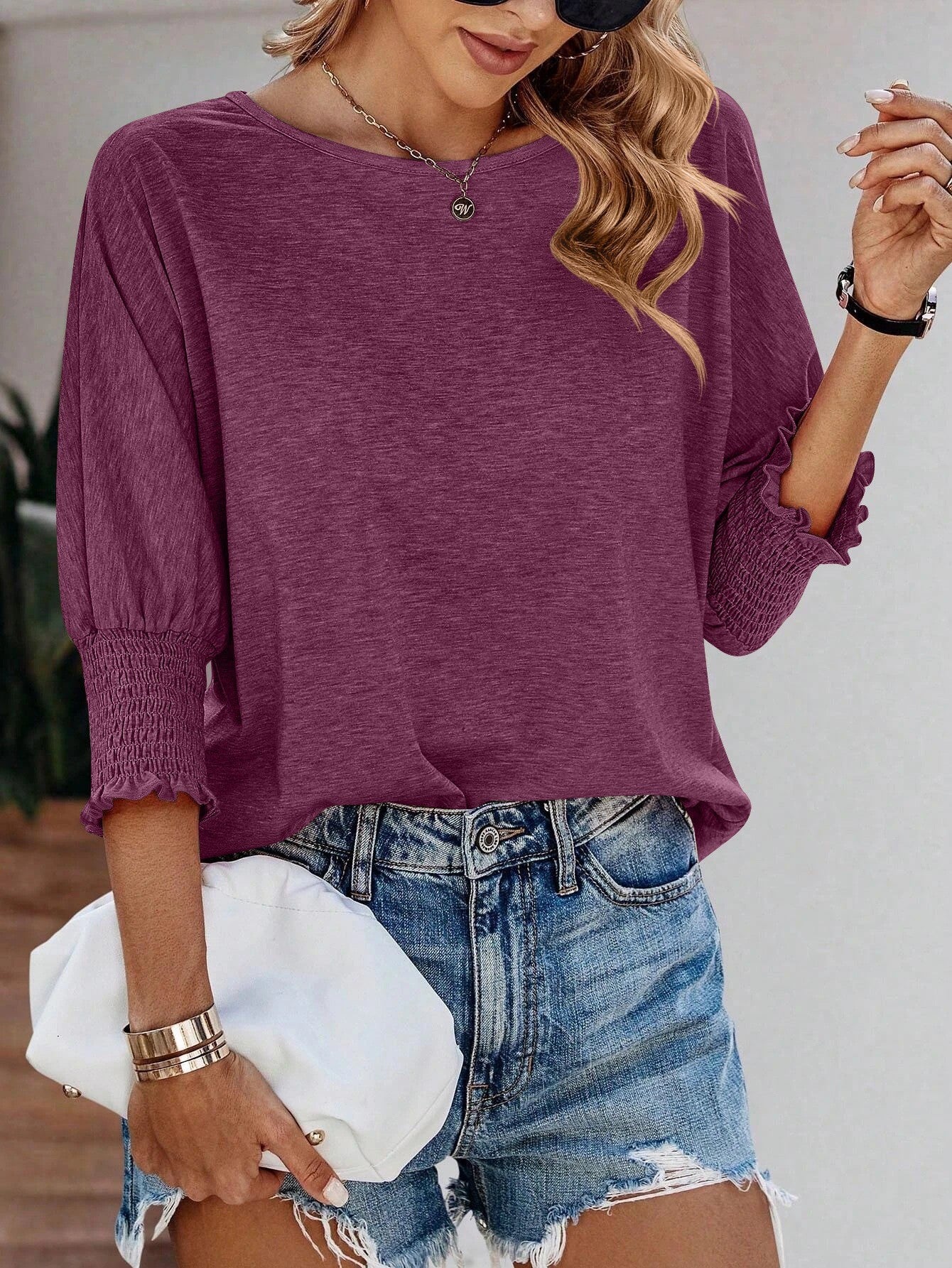 Women's 2025 Fashion Tops 3/4 Sleeve T-Shirts Cute Crewneck Basic Business Tees Blouses Casual Summer Wear Super Soft Breathable Fabric - Seldom Seen Styles