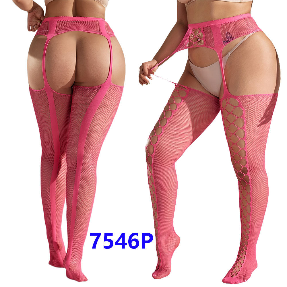 Plus Size Sexy Lingerie Women's Sexy Stockings Free off Open Files Socks Garter Jacquard Leggings7546P - Seldom Seen Styles