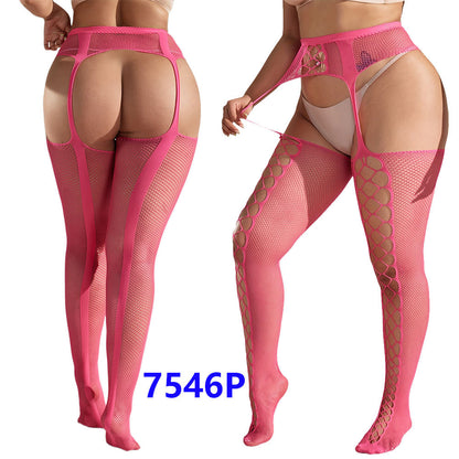Plus Size Sexy Lingerie Women's Sexy Stockings Free off Open Files Socks Garter Jacquard Leggings7546P - Seldom Seen Styles