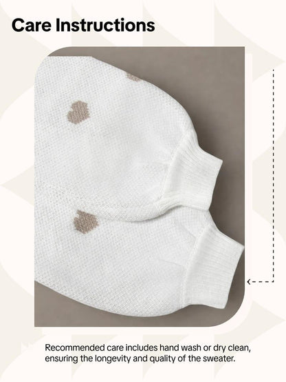 Women's All Over Heart Print Drop Shoulder Sweater, Casual Long Sleeve Round Neck Jumper for Fall & Winter, Fashion Ladies' Knitwear for Daily Wear - Seldom Seen Styles