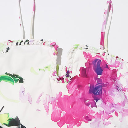 Rilia Halter Printed Mini Dress Ruffle Strap Dress