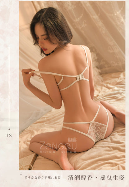 Lingerie Sexy Hollow Out Bodysuit Women See-through Uniform Passionate Temptation Open Crotch Strap Nightdress - Seldom Seen Styles